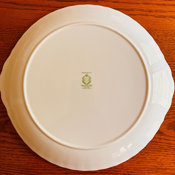 Minton Bone China Spring Valley 12-1/4” x 11 1/2”Handled Cake Plate - Picture 3 of 4